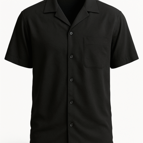 Noir Cuban Collar Shirt