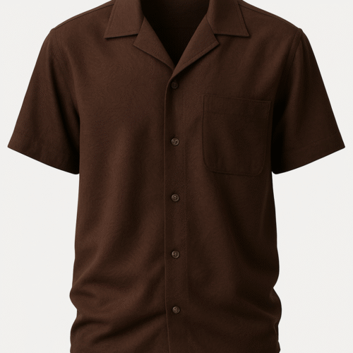 Mocha Cuban Collar Shirt