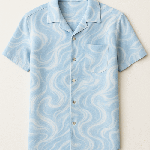 Blue Drift Wave Resort Shirt